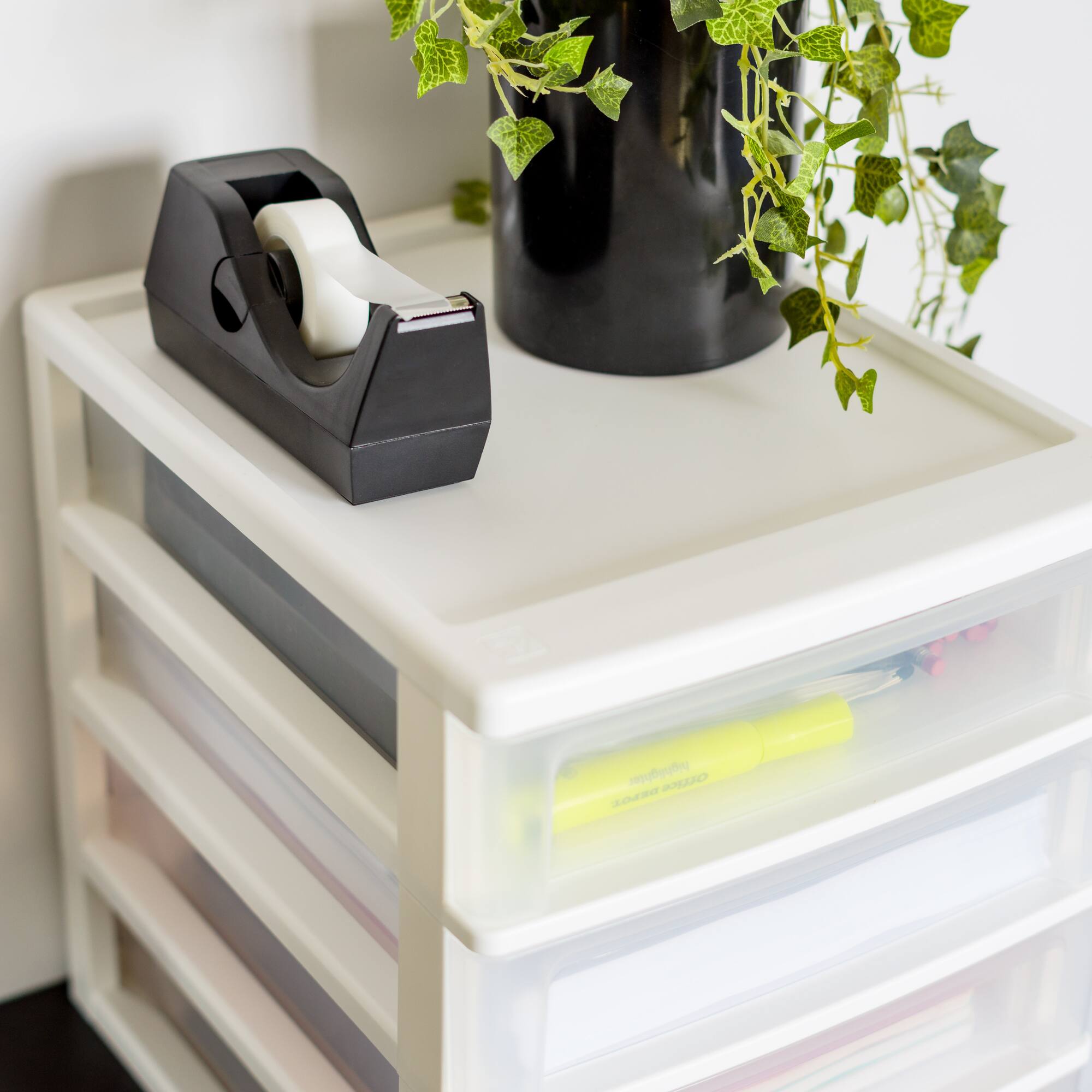IRIS White 4-Drawer Desktop-Storage Unit
